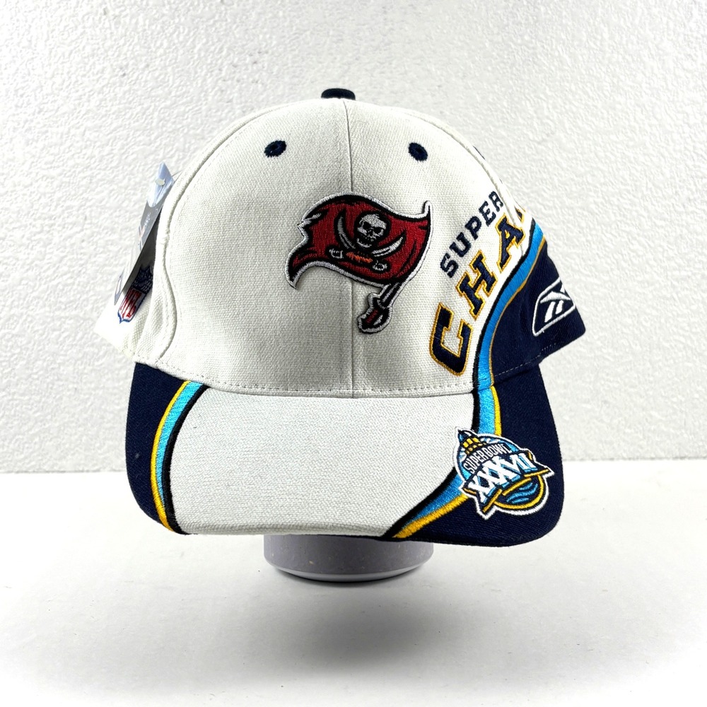 New Reebok Tampa Bay Buccaneers Hat Mens OSFA White Super Bowl‎ XXXVII Champions